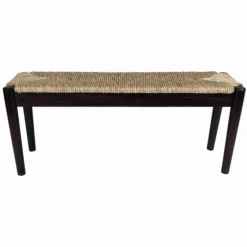 Lola Seagrass And Wood Bench-Kirkland's Home Store