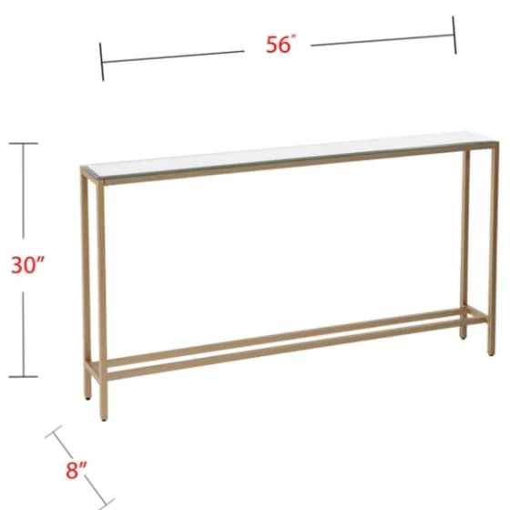 Long Metal Mirrored Top Console Table-Kirkland's Home Best