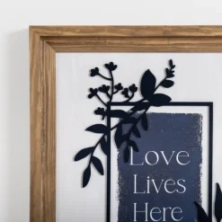 Love Lives Here Blue Greenery Wall Plaque-Kirkland's Home New
