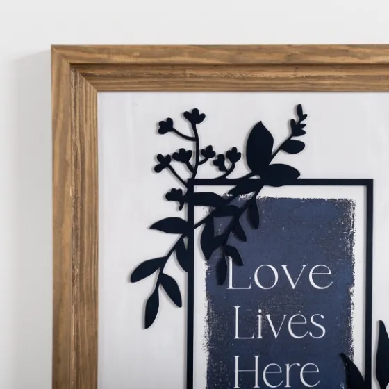 Love Lives Here Blue Greenery Wall Plaque-Kirkland's Home New