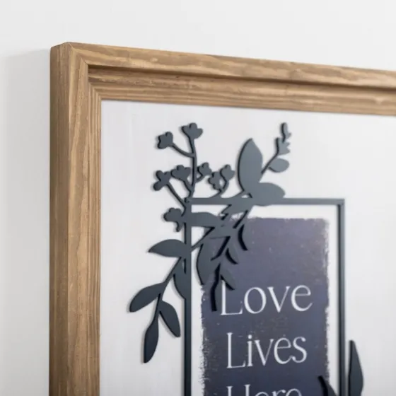 Love Lives Here Blue Greenery Wall Plaque-Kirkland's Home New