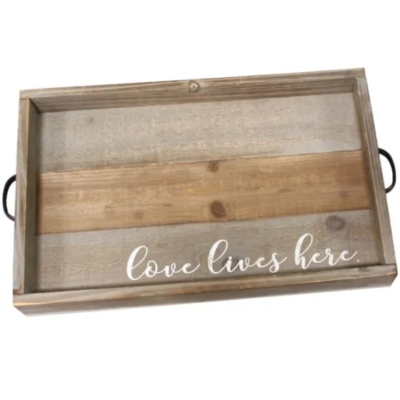 Love Lives Here Wooden Tray-Kirkland's Home Best Sale