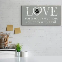 Love Starts With A Wet Nose Canvas Art Print-Kirkland's Home Online