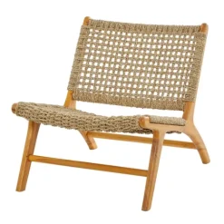 Low Slung Woven Teakwood Accent Chair-Kirkland's Home Best Sale
