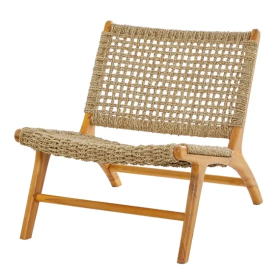 Low Slung Woven Teakwood Accent Chair-Kirkland's Home Best Sale