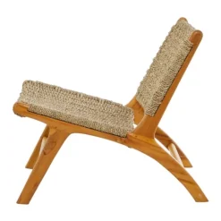 Low Slung Woven Teakwood Accent Chair-Kirkland's Home Best Sale
