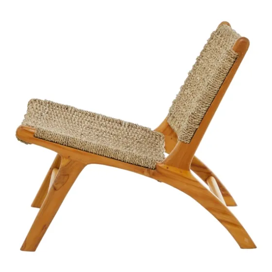 Low Slung Woven Teakwood Accent Chair-Kirkland's Home Best Sale