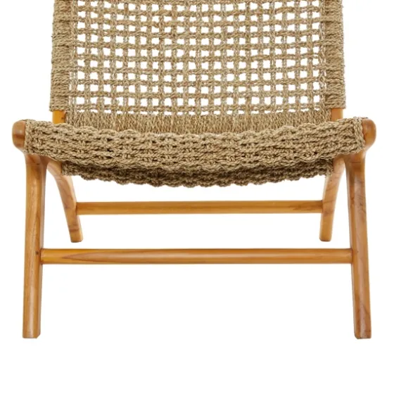 Low Slung Woven Teakwood Accent Chair-Kirkland's Home Best Sale
