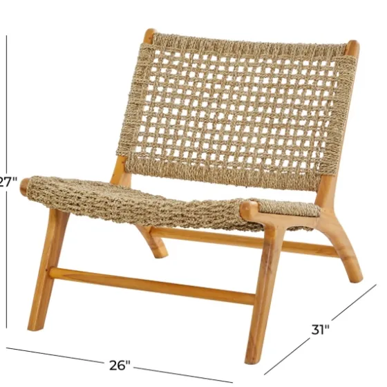 Low Slung Woven Teakwood Accent Chair-Kirkland's Home Best Sale