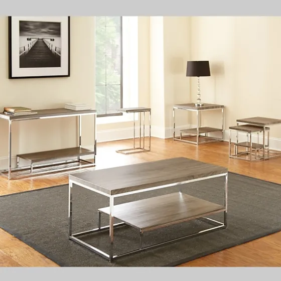 Lucia Chrome Chairside Table-Kirkland's Home Discount