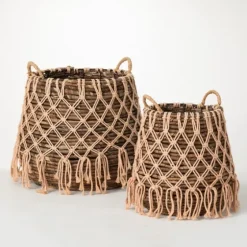 Macrame Overlay Baskets, Set Of 2-Kirkland's Home Discount