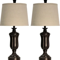 Madison Bronze Table Lamps, Set Of 2-Kirkland's Home Clearance