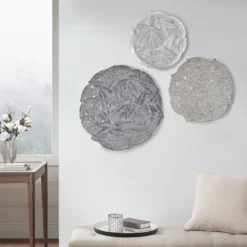 Madison Park Iron Feathers Wall Plaques, Set Of 3-Kirkland's Home Clearance