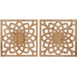 Madison Park Wood Lotus Wall Plaques, Set Of 2-Kirkland's Home Flash Sale