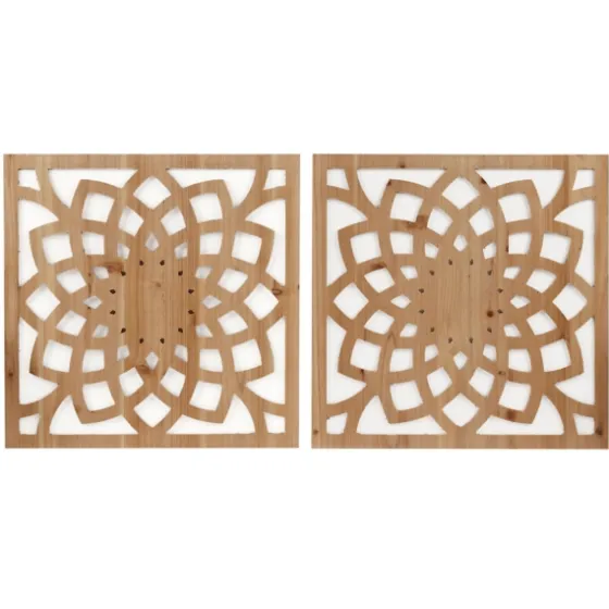 Madison Park Wood Lotus Wall Plaques, Set Of 2-Kirkland's Home Flash Sale