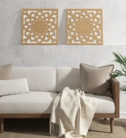 Madison Park Wood Lotus Wall Plaques, Set Of 2-Kirkland's Home Flash Sale
