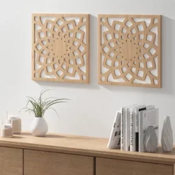 Madison Park Wood Lotus Wall Plaques, Set Of 2-Kirkland's Home Flash Sale