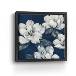 Magnolias Indigo Framed Giclee Canvas Art Print-Kirkland's Home Fashion