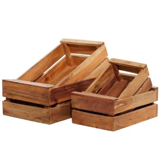 Mahogany Finish 4-Pc. Wooden Crates-Kirkland's Home Best Sale