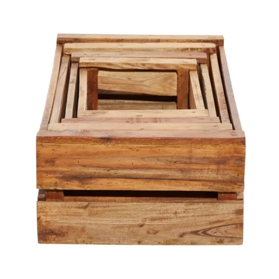 Mahogany Finish 4-Pc. Wooden Crates-Kirkland's Home Best Sale