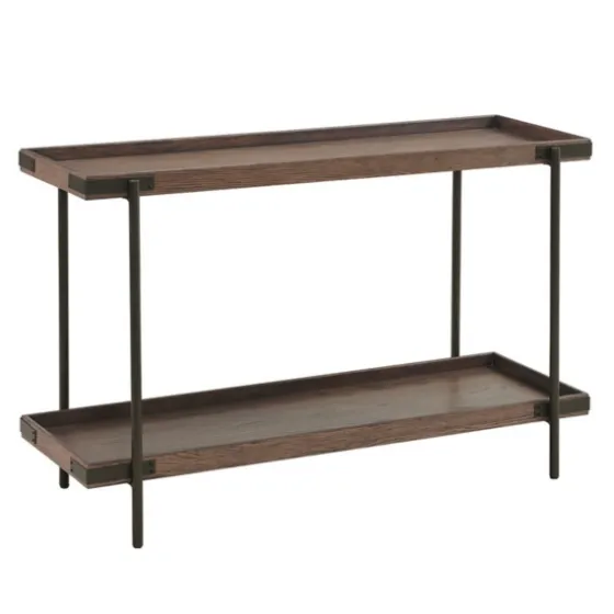 Mahogany Oak Wood Tray Top Console Table-Kirkland's Home Fashion