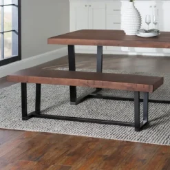 Mahogany Solid Pine Two-Tone Dining Bench-Kirkland's Home Clearance