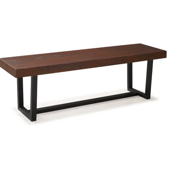 Mahogany Solid Pine Two-Tone Dining Bench-Kirkland's Home Clearance