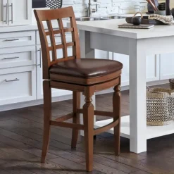 Mahogany Trellis Swivel Bar Stool-Kirkland's Home Online