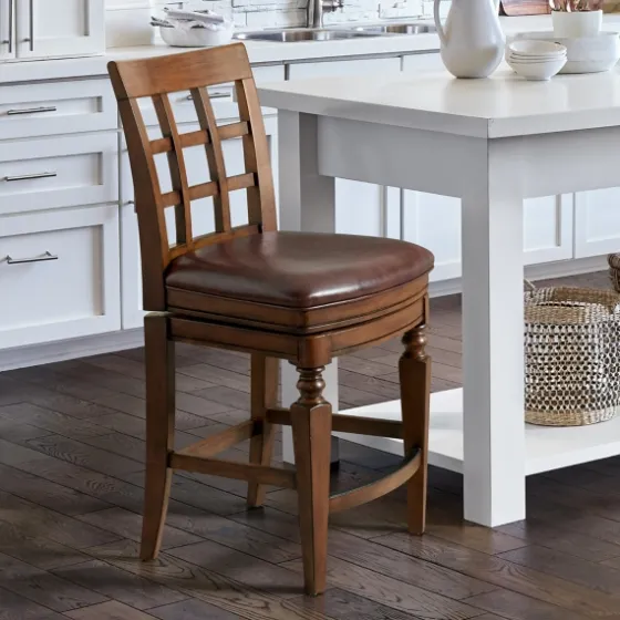 Mahogany Trellis Swivel Counter Stool-Kirkland's Home Cheap