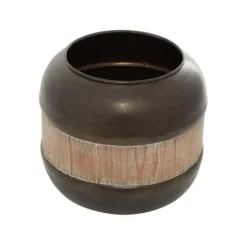 Mahogany Wood And Metal Jar With Lid, 11 In.-Kirkland's Home Best Sale
