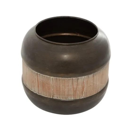 Mahogany Wood And Metal Jar With Lid, 11 In.-Kirkland's Home Best Sale