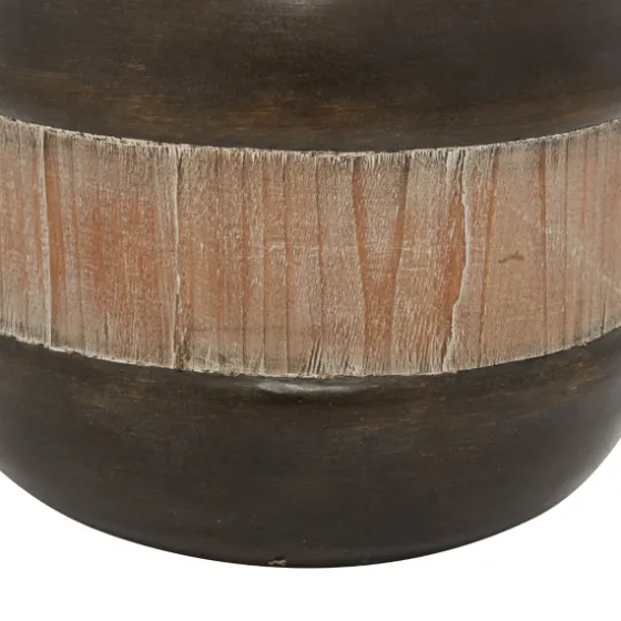 Mahogany Wood And Metal Jar With Lid, 11 In.-Kirkland's Home Best Sale