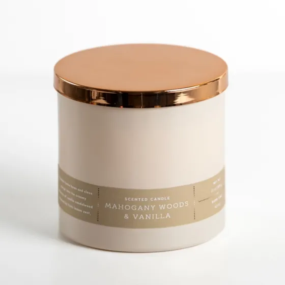 Mahogany Woods & Vanilla Triple Wick Jar Candle-Kirkland's Home Shop