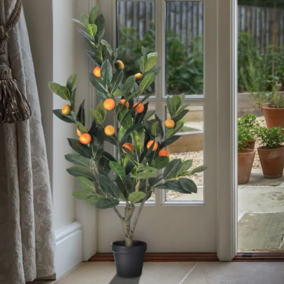 Mandarin Orange Tree In Black Planter-Kirkland's Home Cheap
