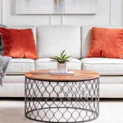 Mango Wood And Black Iron Coffee Table-Kirkland's Home Best