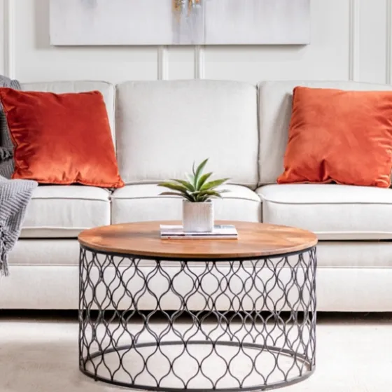 Mango Wood And Black Iron Coffee Table-Kirkland's Home Best