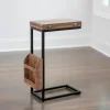 Mango Wood And Iron Extendable C-Table-Kirkland's Home Sale