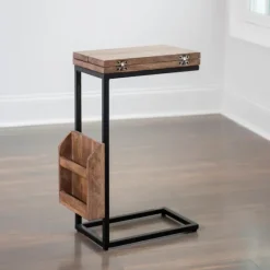 Mango Wood And Iron Extendable C-Table-Kirkland's Home Sale