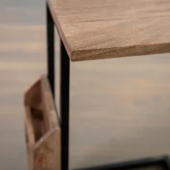 Mango Wood And Iron Extendable C-Table-Kirkland's Home Sale