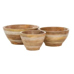 Mango Wood Bowls, Set Of 3-Kirkland's Home Flash Sale