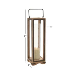 Mango Wood Frame Lantern, 31 In.-Kirkland's Home Best Sale