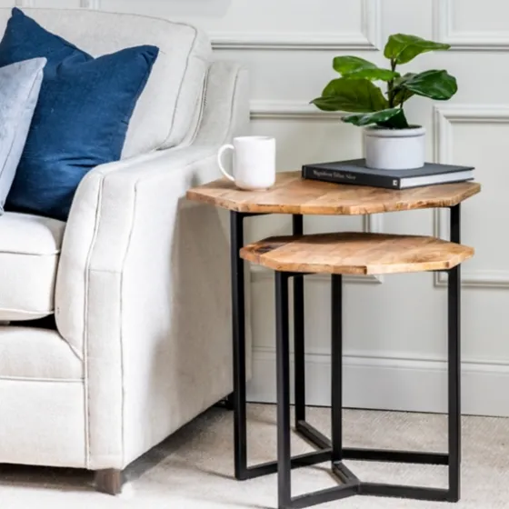 Mango Wood Nesting Accent Tables, Set Of 2-Kirkland's Home Flash Sale