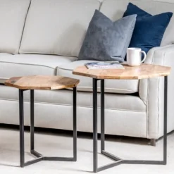Mango Wood Nesting Accent Tables, Set Of 2-Kirkland's Home Flash Sale