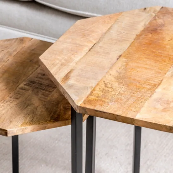 Mango Wood Nesting Accent Tables, Set Of 2-Kirkland's Home Flash Sale