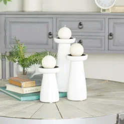 Mango Wood 3-Pc. Pillar Candle Holder Set-Kirkland's Home New