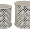 Mango Wood Pierced Accent Tables, Set Of 2-Kirkland's Home Hot