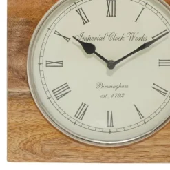 Mango Wood Square Handled Tabletop Clock-Kirkland's Home Discount