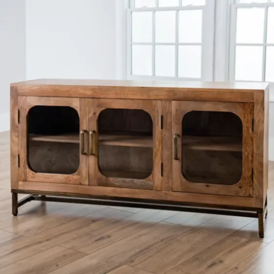 Manu Mango Wood Media Cabinet-Kirkland's Home Outlet