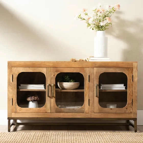 Manu Mango Wood Media Cabinet-Kirkland's Home Outlet