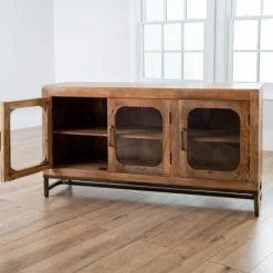 Manu Mango Wood Media Cabinet-Kirkland's Home Outlet
